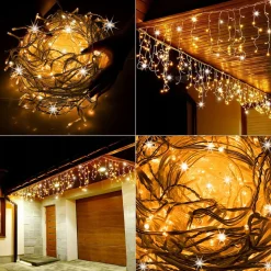 Kurtyna świetlna 500 led girlanda lampki zew. 24 m biały ciepły