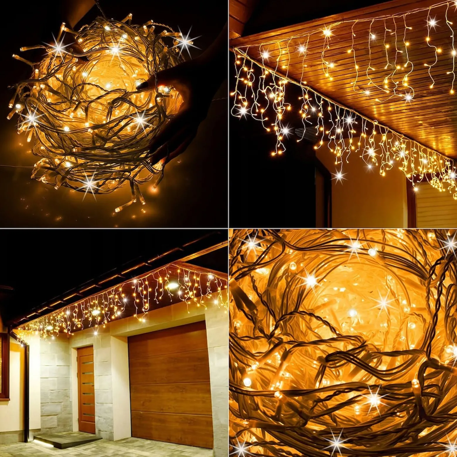 Kurtyna świetlna 500 led girlanda lampki zew. 24 m biały ciepły