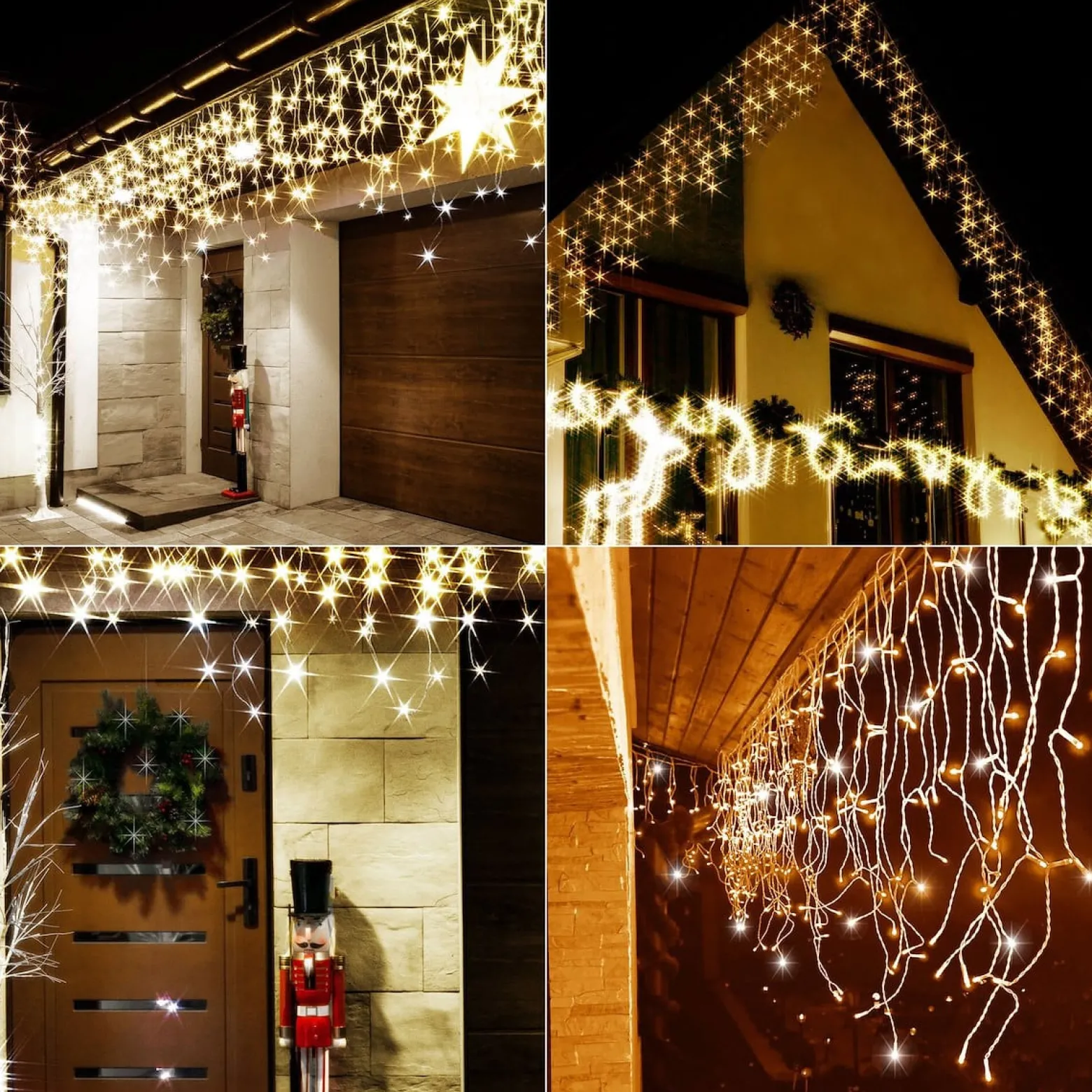 Kurtyna świetlna 500 led girlanda lampki zew. 24 m biały ciepły