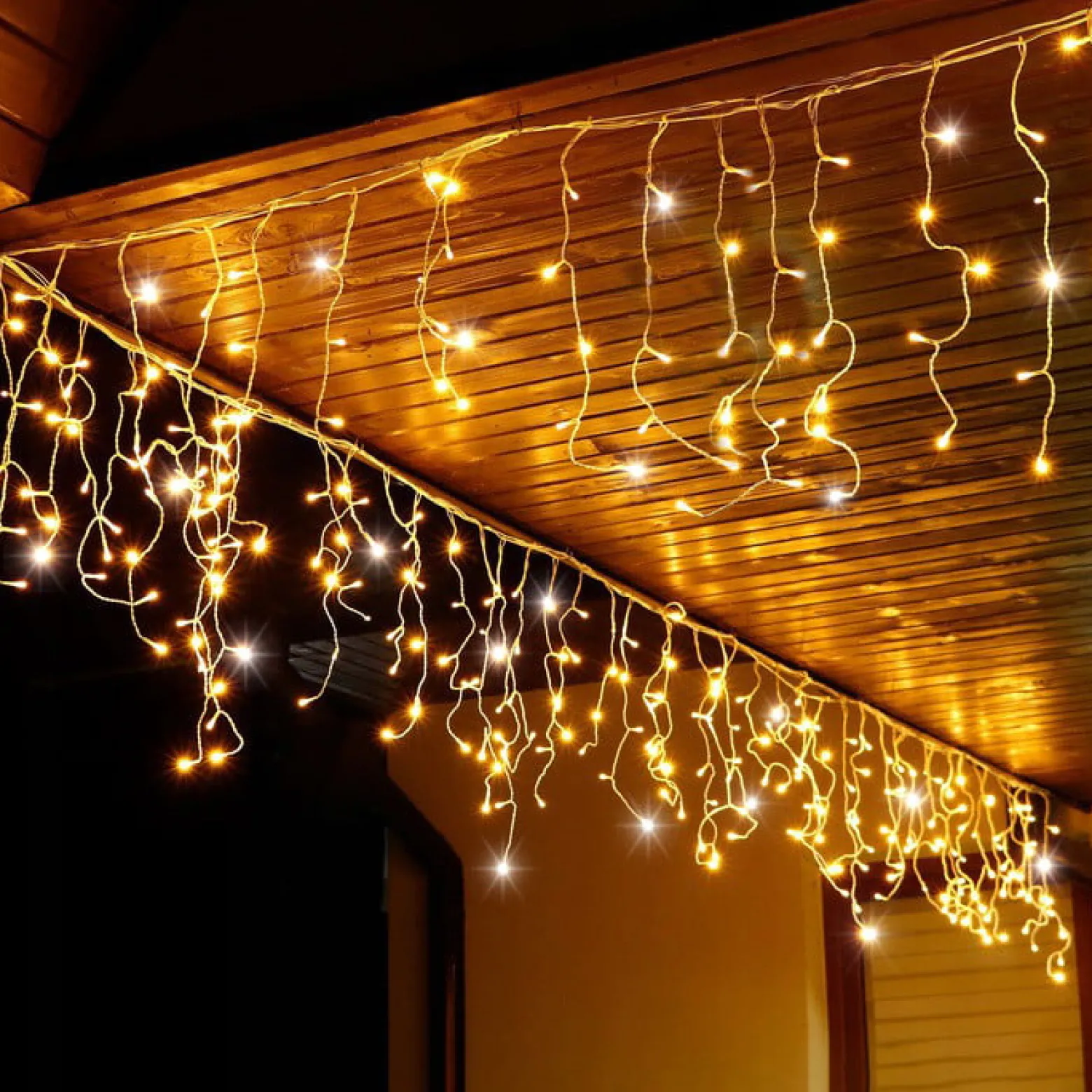 Kurtyna świetlna 500 led girlanda lampki zew. 24 m biały ciepły
