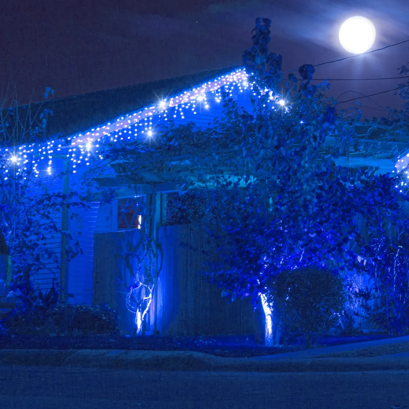 Kurtyna świetlna 500 led girlanda lampki zew sople niebieski