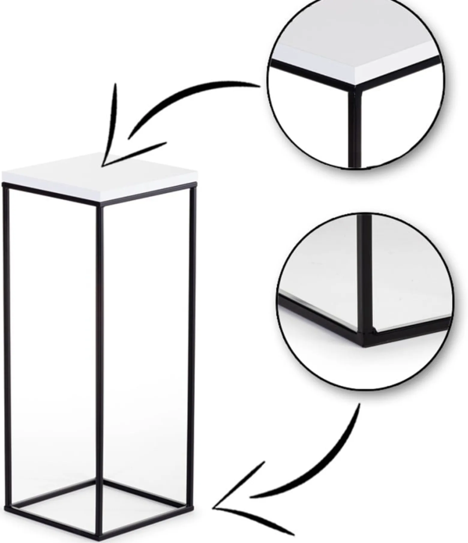 Kwietnik stojący 60 cm BasicLoft biały