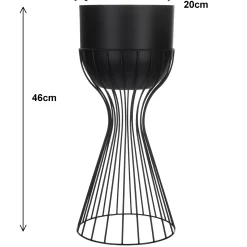 Kwietnik z osłonką stojący metalowy złoto biały 46cm drut