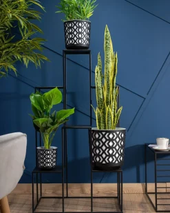Kwietnik metalowy KASKADA na 6 kwiatów 110 cm LOFT