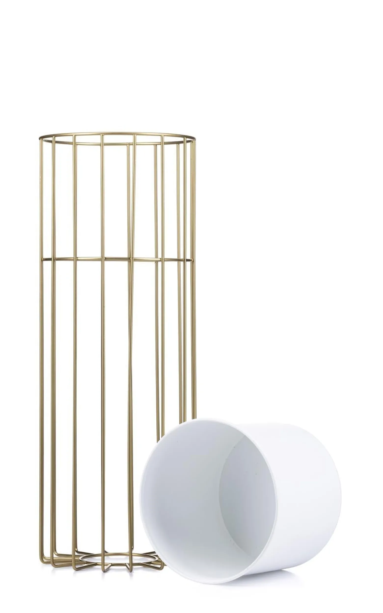 Kwietnik nowoczesny 55 cm złoto biały GLAM