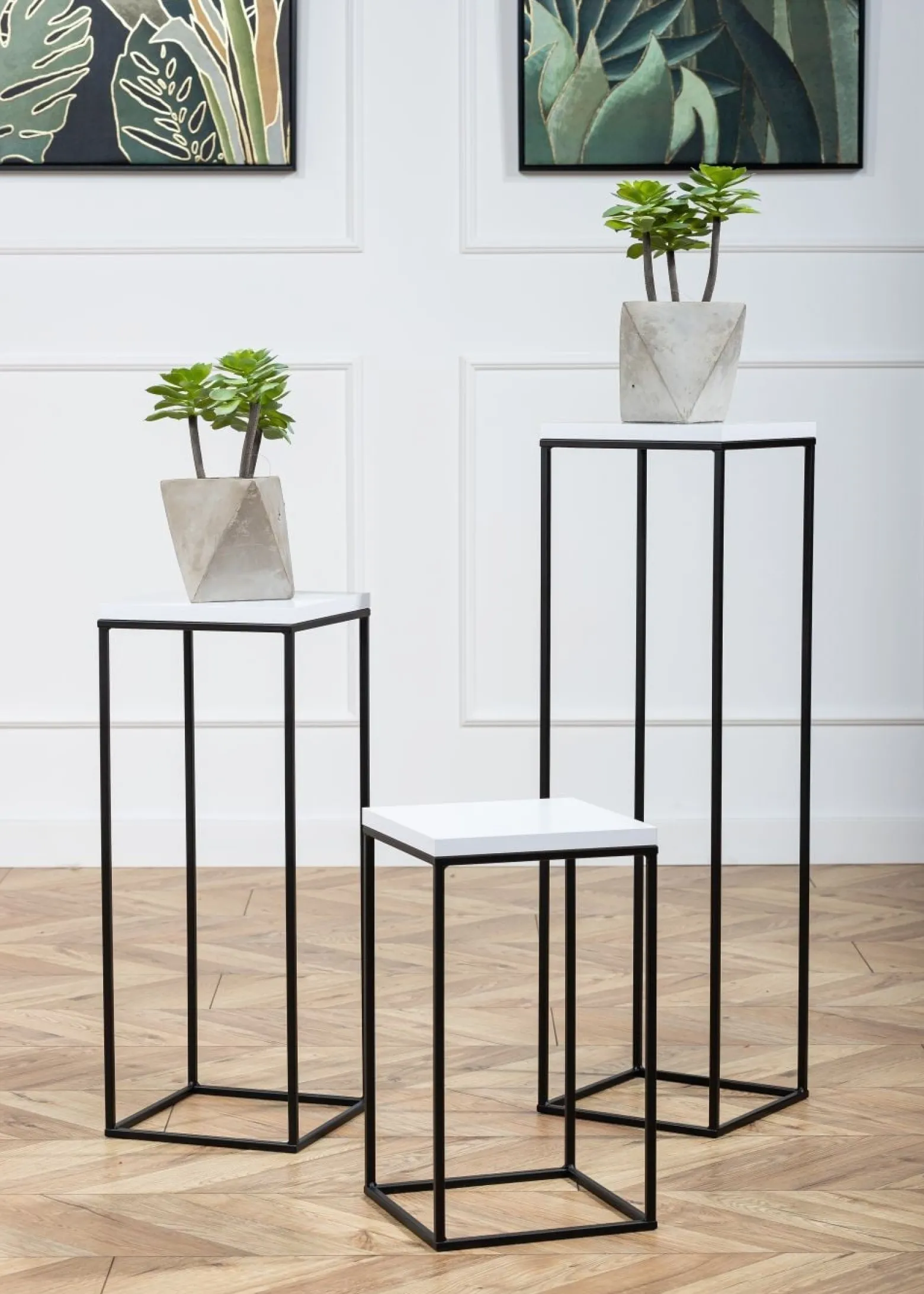 Kwietnik stojący 60 cm BasicLoft biały