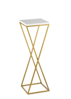 Kwietnik stojący 70 cm blat biały metalowy GLAMOUR