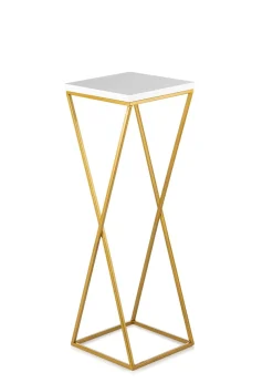 Kwietnik stojący 70 cm blat biały metalowy GLAMOUR