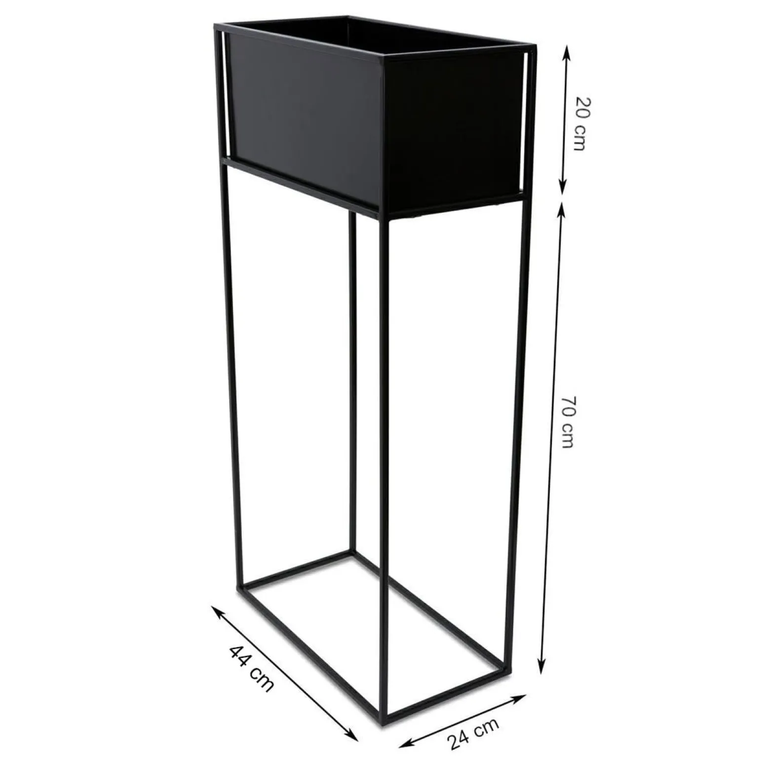 Kwietnik stojący skrzynia czarny 90 cm LOFT