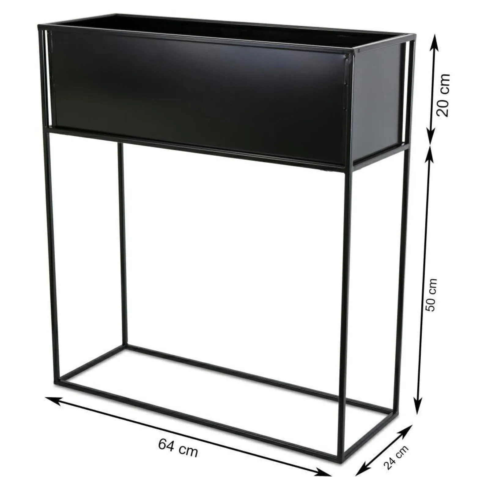Kwietnik stojący skrzynia czarna 70 cm LOFT