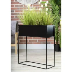 Kwietnik stojący skrzynia czarna 70 cm LOFT