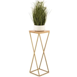 Kwietnik stojący złoty na kwiaty 70 cm metal GLAMOUR