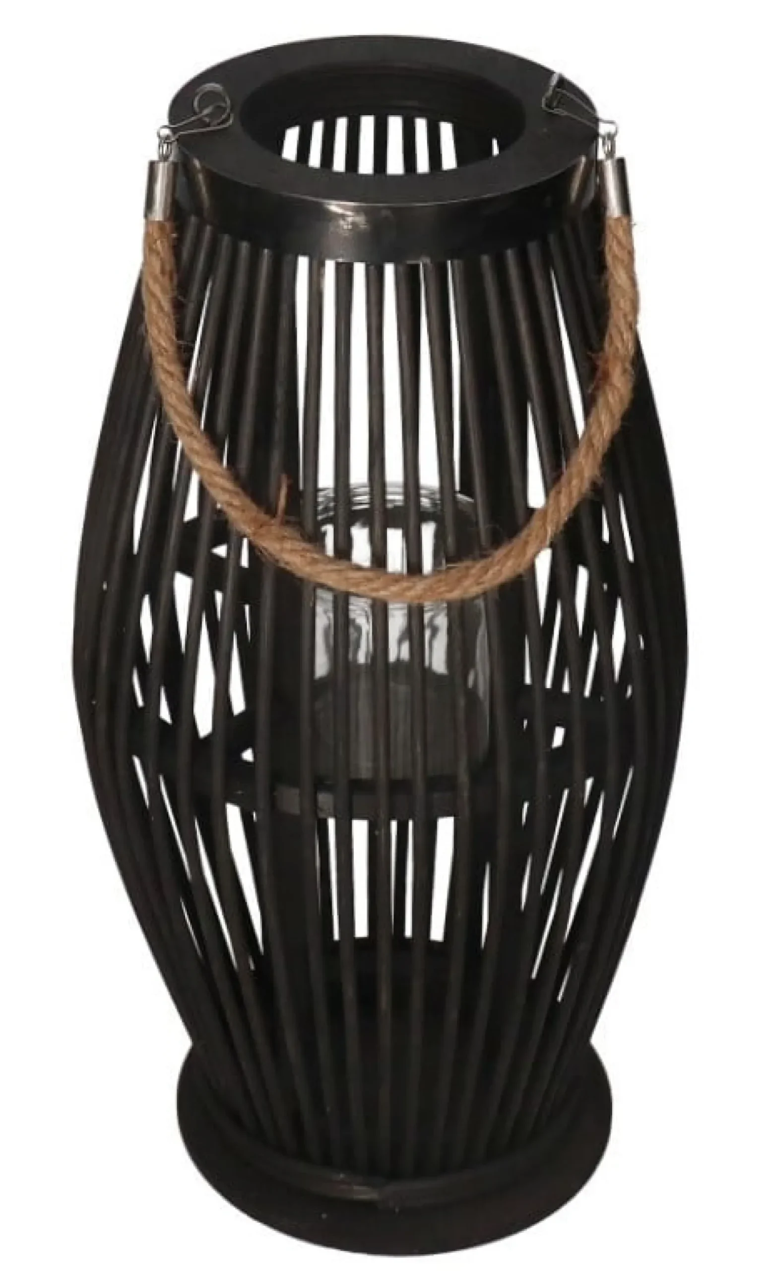 Lampion Bambusowy Rattanowy Latarnia 50 Cm Czarny