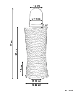 Lampion świecznik bambusowy czarny 38 cm
