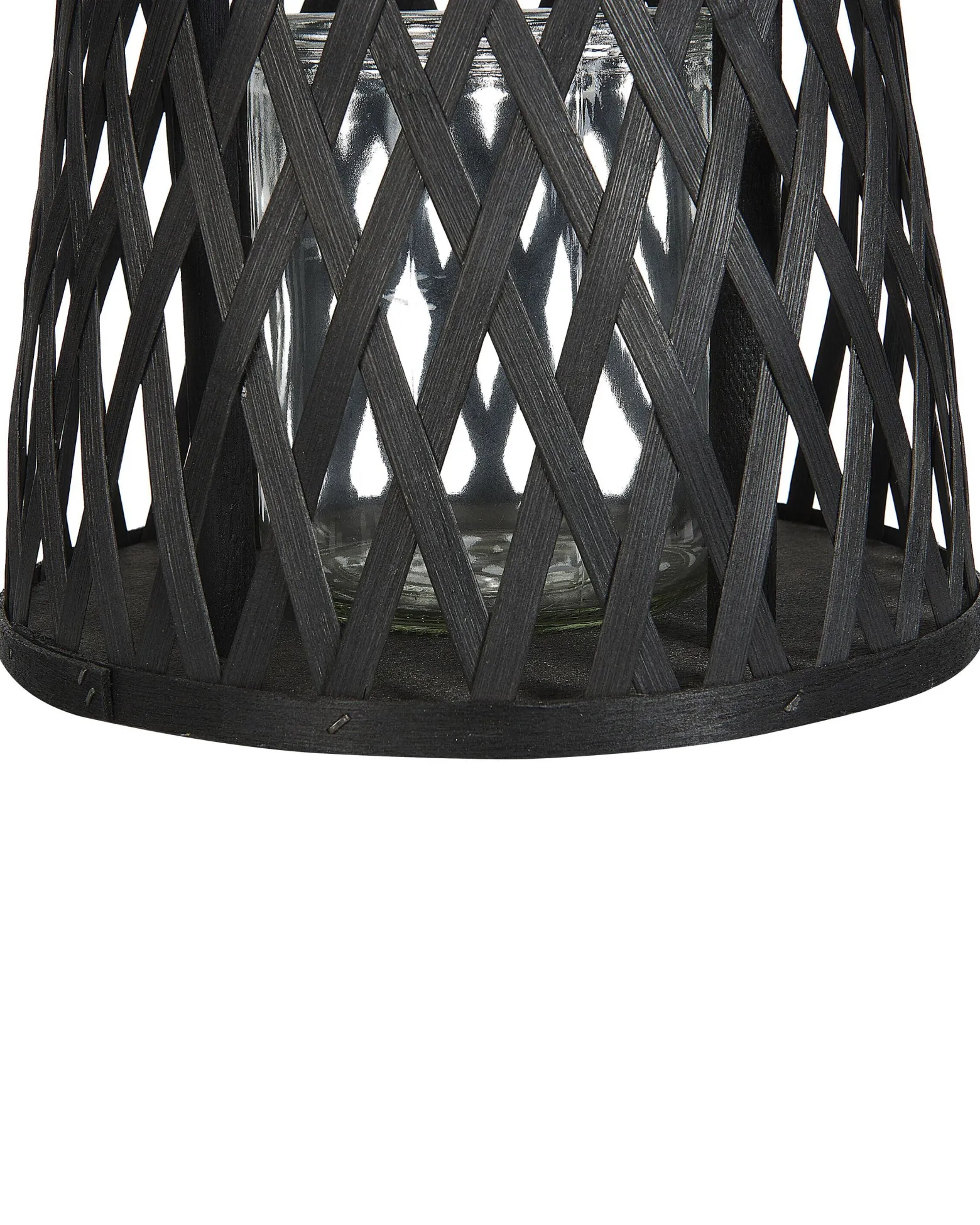 Lampion świecznik bambusowy czarny 38 cm