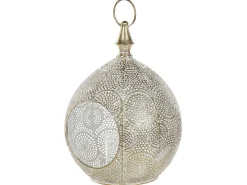 Lampion świecznik metal orient 33 cm złoty