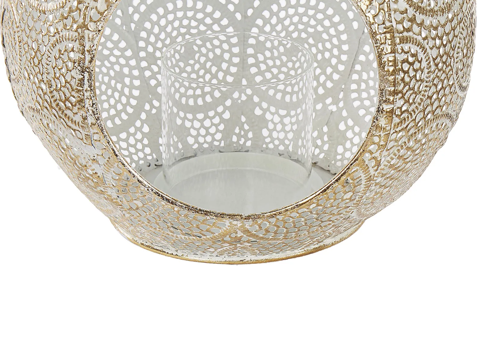 Lampion świecznik metal orient 33 cm złoty