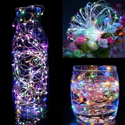 Lampki choinkowe 20 LED druciki mikro na baterie kolorowe