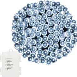 Lampki choinkowe 100 Led na baterie biały zimny z pilotem