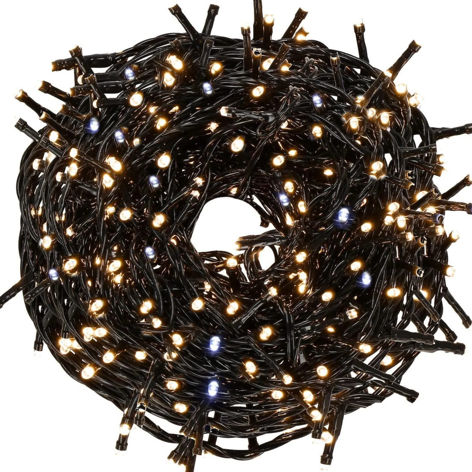 Lampki choinkowe 300 led biały ciepły, flash biały zimny 25,5 m