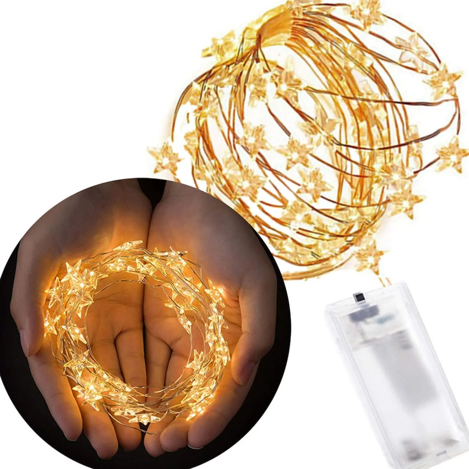 Lampki choinkowe 20 LED ciepły biały