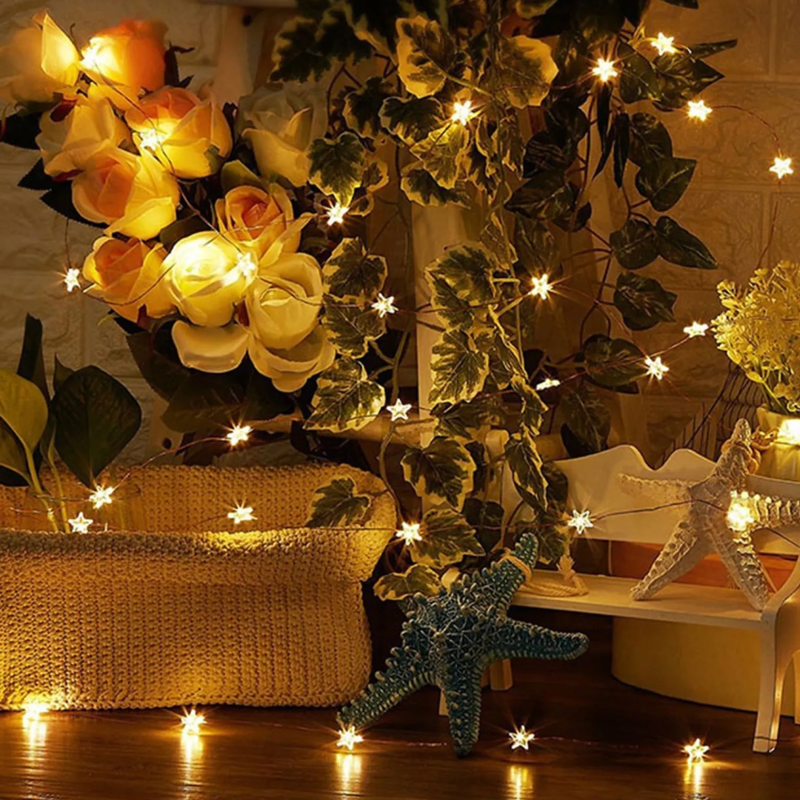 Lampki choinkowe 20 LED ciepły biały