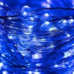Lampki choinkowe 100 LED druciki mikro na prąd niebieskie