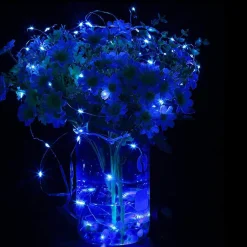 Lampki choinkowe 100 LED druciki mikro na prąd niebieskie