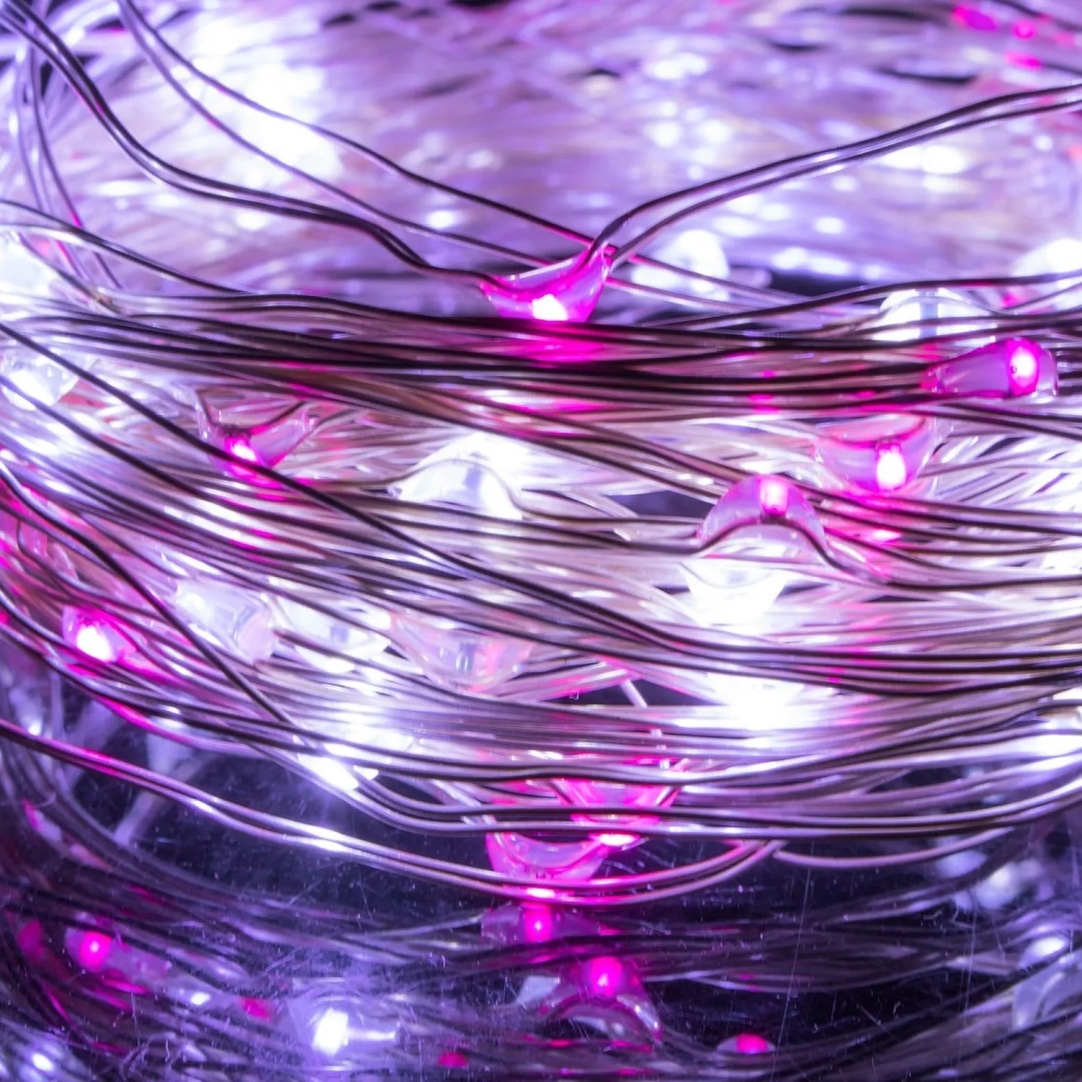 Lampki choinkowe 20LED druciki mikro na baterie białe różowe