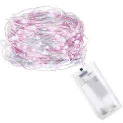 Lampki choinkowe 20LED druciki mikro na baterie białe różowe