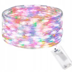 Lampki choinkowe 20 LED druciki mikro na baterie kolorowe