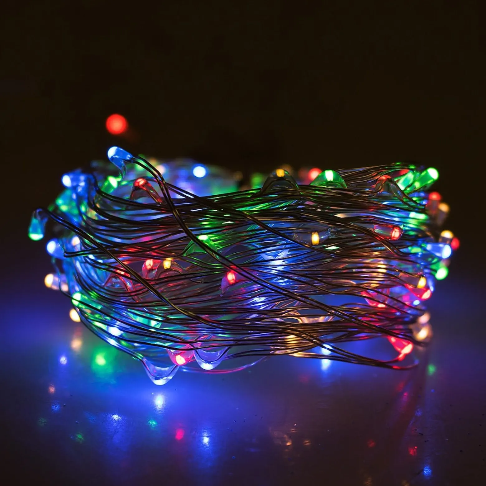 Lampki choinkowe 20 LED druciki mikro na baterie kolorowe