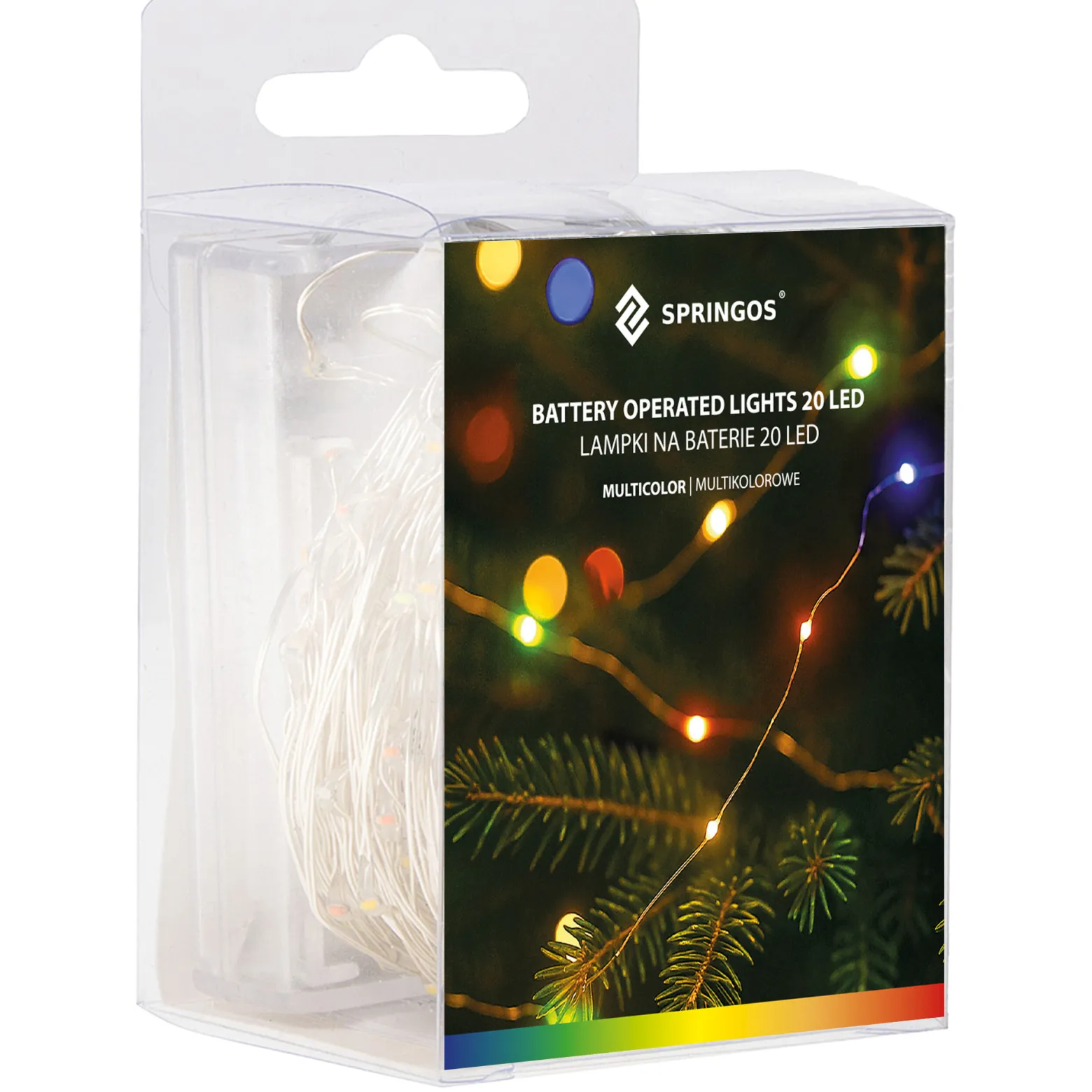 Lampki choinkowe 20 LED druciki mikro na baterie kolorowe