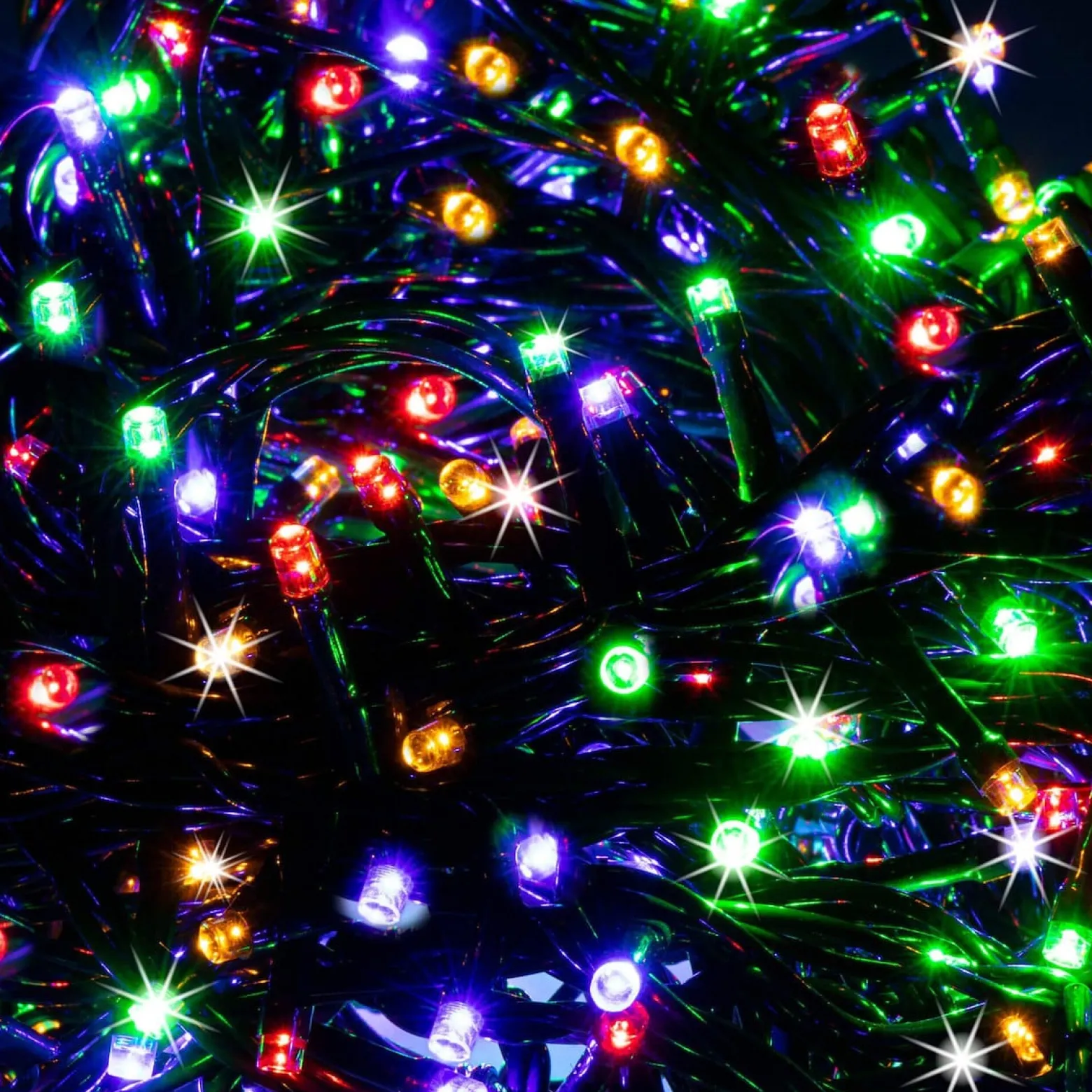 Lampki choinkowe 300 LED 15 m multikolor + flash zewnętrzne
