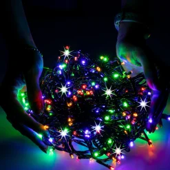Lampki choinkowe 300 LED 15 m multikolor + flash zewnętrzne