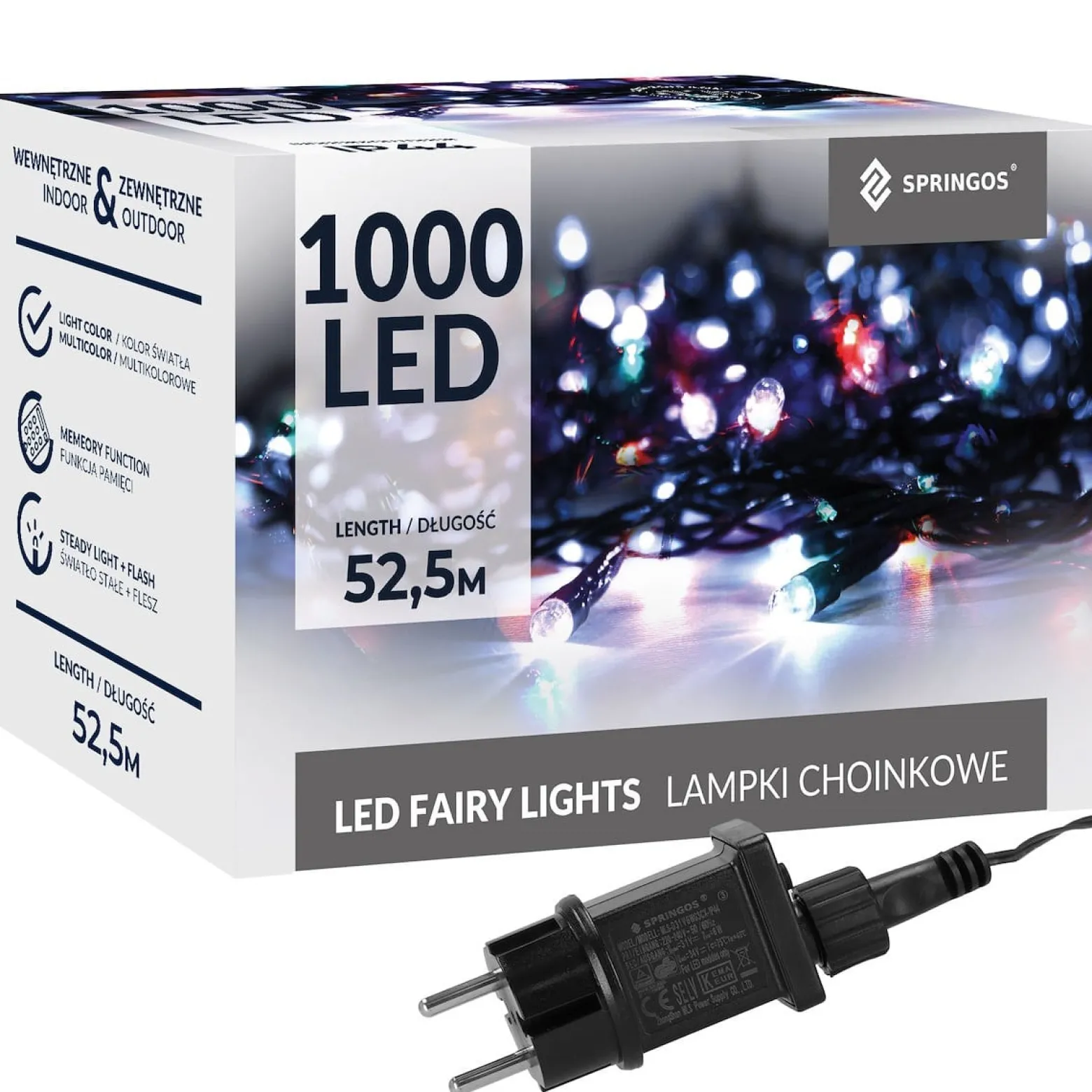 Lampki choinkowe 1000 LED 50 m multikolor zewnętrzne