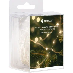 Lampki choinkowe 10 led na baterie druciki mikro biały zimny