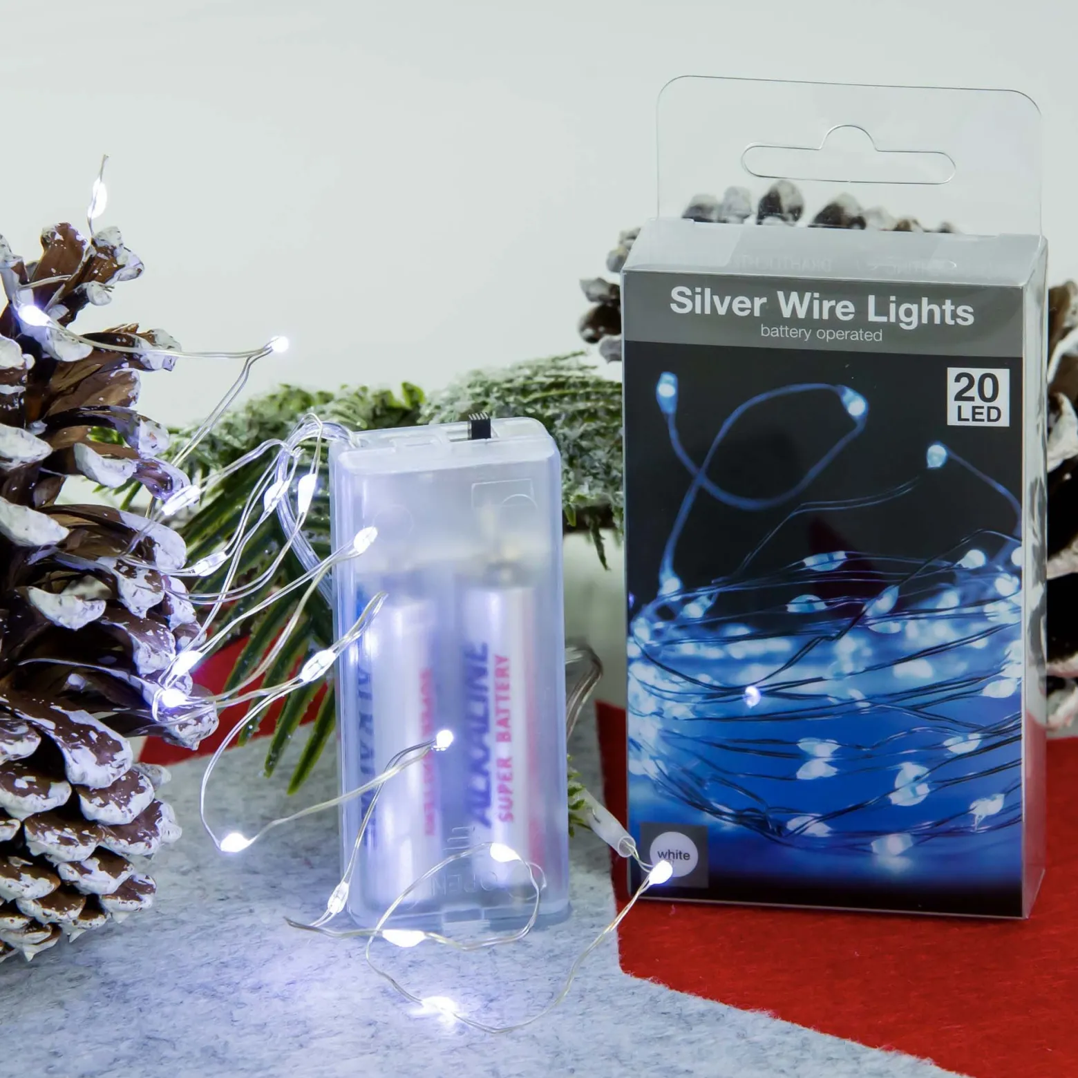 Lampki Girlanda 20 Led Zimna Biel Na Baterie