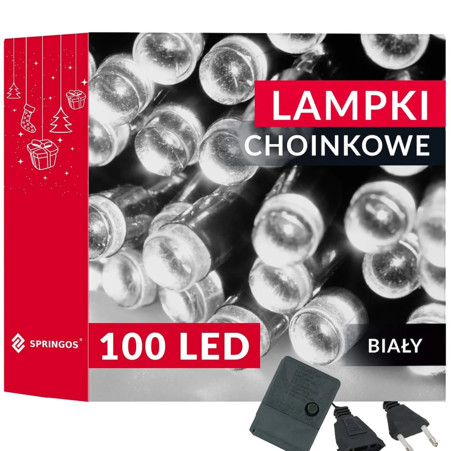 Lampki świąteczne 100 led biały zimny 8,5 m oświetlenie IP20