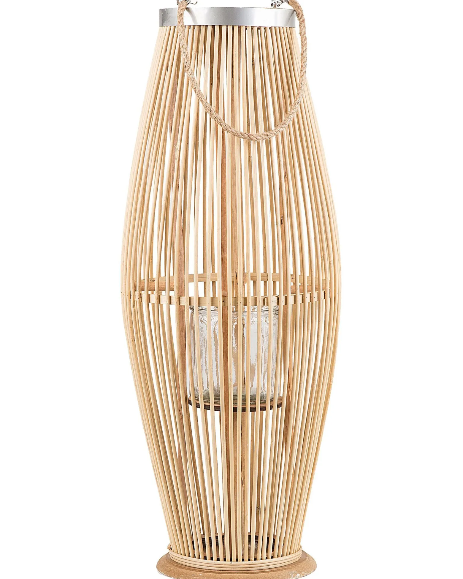 Latarnia TAHITI Drewno bambusowe 72 cm Naturalny