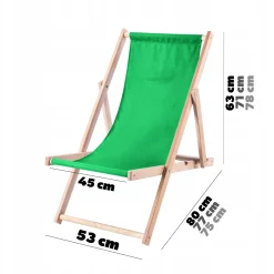 Leżak Drewniany Składany Plażowy Fotel Ogrodowy
