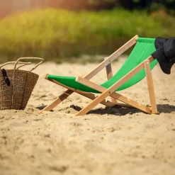 Leżak Drewniany Składany Plażowy Fotel Ogrodowy