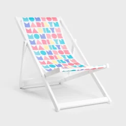 Leżak MONROE SUMMER drewniany biały 59x87/102x87/71 cm HOMLA