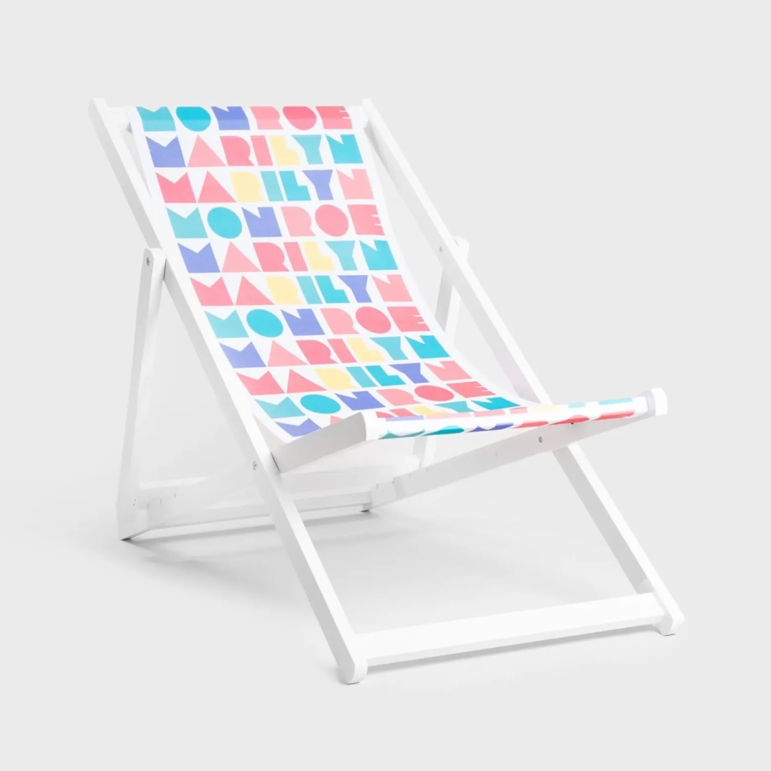 Leżak MONROE SUMMER drewniany biały 59x87/102x87/71 cm HOMLA
