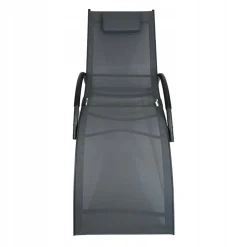 Leżak aluminiowy ogrodowy nowoczesny fotel leżanka zero gravity Swing szary