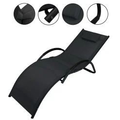Leżak aluminiowy ogrodowy nowoczesny fotel leżanka zero gravity Swing szary