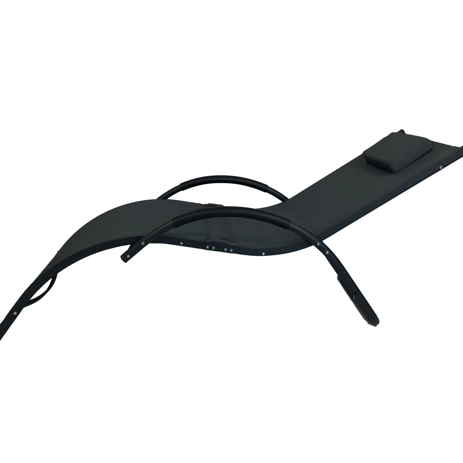 Leżak aluminiowy ogrodowy nowoczesny fotel leżanka zero gravity Swing szary