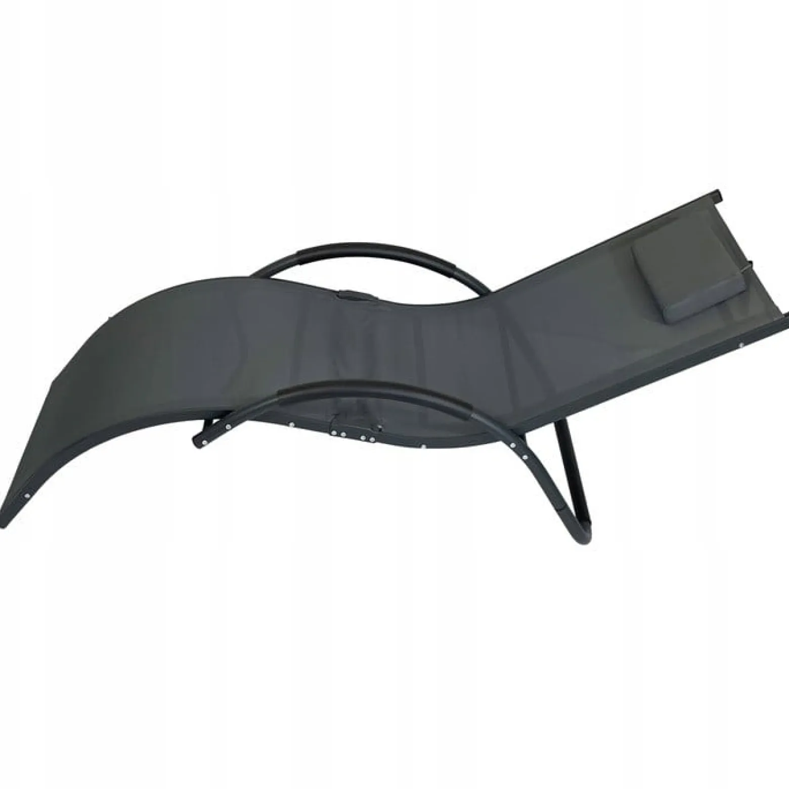 Leżak aluminiowy ogrodowy nowoczesny fotel leżanka zero gravity Swing szary