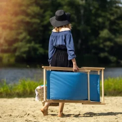 Leżak Drewniany Składany Plażowy Fotel Ogrodowy