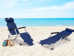 Leżak fotel ogrodowy plażowy składany 2w1 leżanka